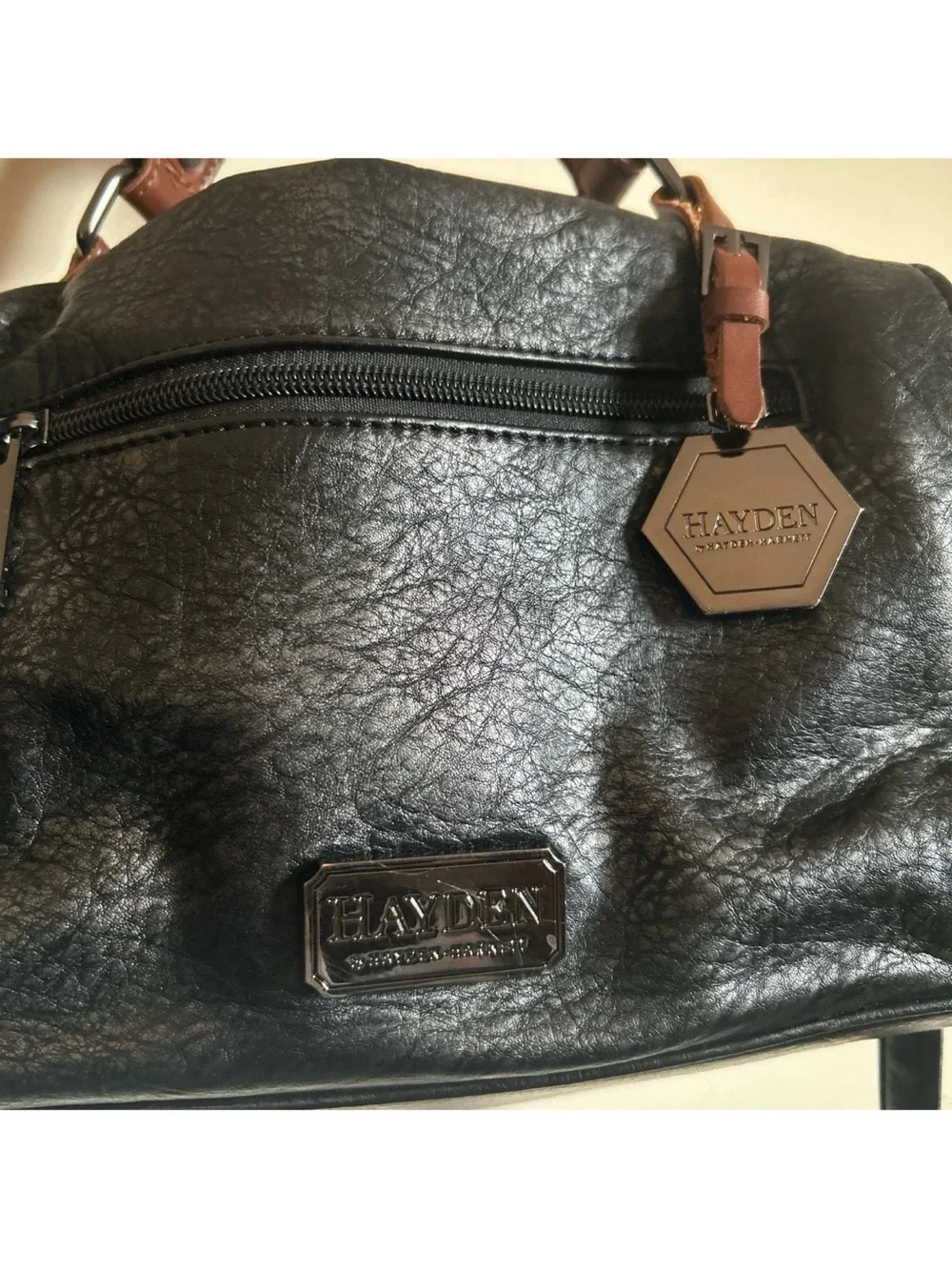 Hayden Harnett Studded Black And Brown Purse